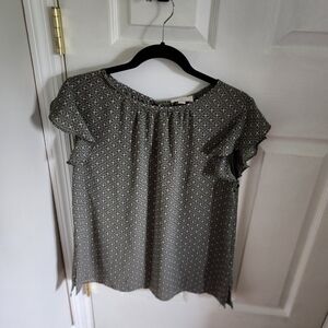 Loft outlet womens medium Light weight short sleeve top green pink